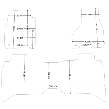 RAM 1500 LONG (2013–2018) – Czarne dywaniki samochodowe welurowe Gold PLUS – Standard