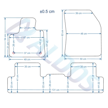 DS 7 (2017–>) – Czarne dywaniki samochodowe welurowe Gold PLUS – Standard