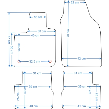 Fiat 500e od 2020r. Dywaniki welurowe - Gold - kolory do wyboru.