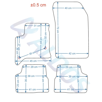 Dywaniki welurowe Fiat 500 07-13r. ECONOMY -1789