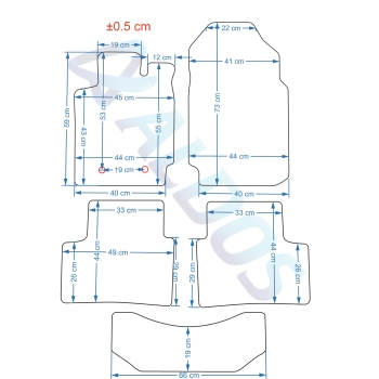 Ford Ranger Double Cab (2012–2022) – Czarne dywaniki samochodowe welurowe Gold PLUS – Standard