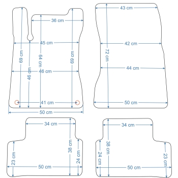 Mercedes B-Klasa W247 (2019–>) – Czarne dywaniki samochodowe welurowe Gold PLUS – Standard