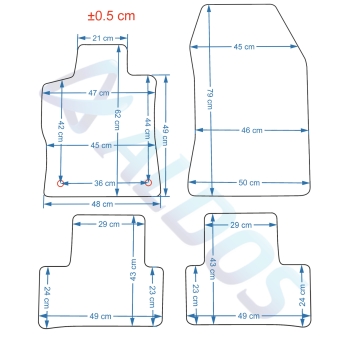 Peugeot 308 HB (2022–>) – Dywaniki samochodowe welurowe Economy – Standard