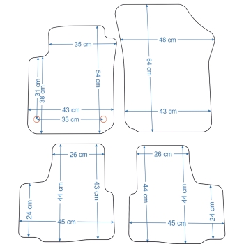 Škoda Citigo (2012–>) – Czarne dywaniki samochodowe welurowe Gold PLUS – Standard