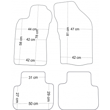 Alfa Romeo 147 2000-2010r. Dywaniki welurowe - SILVER - kolory do wyboru