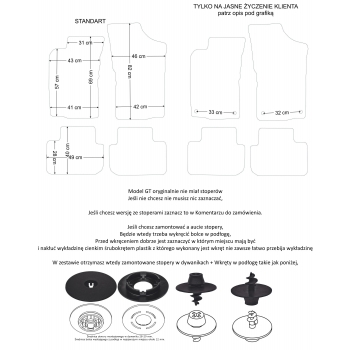Alfa Romeo GT 2004-2010r. Dywaniki welurowe PLATINUM - kolory do wyboru.