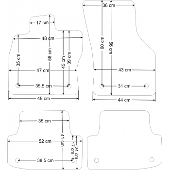 A3 8V Kombi i Sedan 2/2013-2020r. Dywaniki Welurowe OP