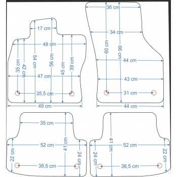 Audi A3 8V Sportback / Sedan 4-drzwi 2013-2020r. - Samochodowe dywaniki welurowe Gold (czarne)