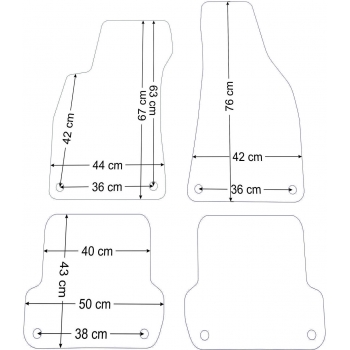 Audi A4 B6/B7 2001-2008r. Dywaniki welurowe - SILVER - kolory do wyboru.