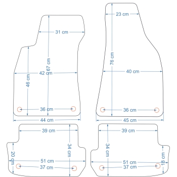 Audi A4 B6/B7 cabrio 2002-2009r. Dywaniki welurowe - SILVER - kolory do wyboru.