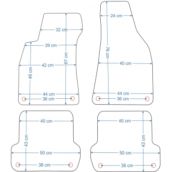 Audi A4 B6/B7 2001-2008r. Dywaniki welurowe - PLATINUM - kolory do wyboru.