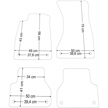 Audi A4 B9 od 2015r. Dywaniki welurowe - PLATINUM - kolory do wyboru.
