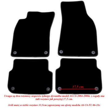 Audi A6 C6 2004-2006r. Dywaniki welurowe - ECONOMY - kolory do wyboru.