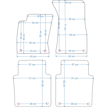 Audi A8 D3 Long 2002-2009r. Dywaniki welurowe - SILVER - kolory do wyboru.