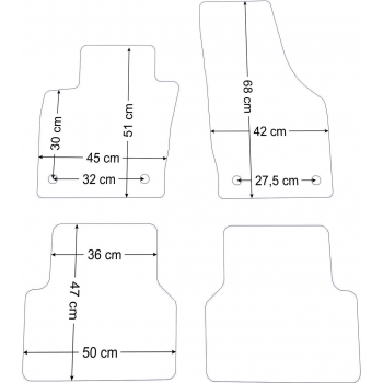 Audi Q3 2011-2018r. Dywaniki welurowe - ECONOMY - kolory do wyboru.