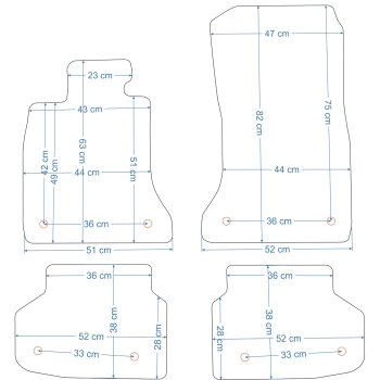 Dywaniki welurowe BMW F01 2012-2015r. LCI - RWD po lifcie -Jakość Diamond