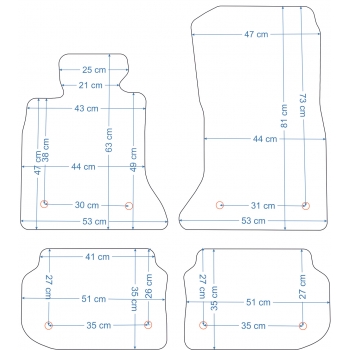 BMW Seria 5 F10/F11 2010-2013r. Dywaniki welurowe - SILVER - kolory do wyboru.