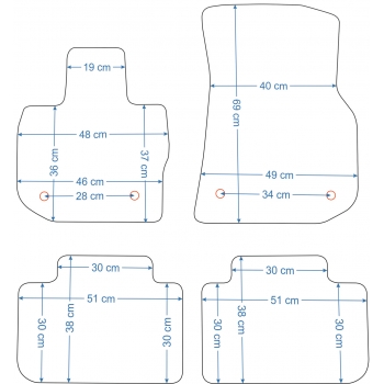 Dywaniki welurowe BMW X3 G01 od 2017r.+RZEPY - Jakość Diamond