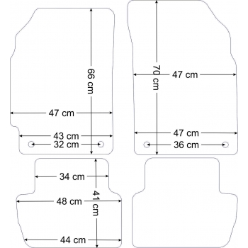 Chevrolet Spark 2009-2013r.  Dywaniki welurowe - SILVER - kolory do wyboru.