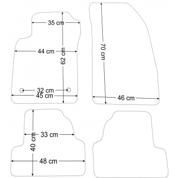 Chevrolet Trax 2013-2019r./ Opel Mokka 2012-2016r./ Opel Mokka X 2016-2019r. Czarne samochodowe dywaniki welurowe - Gold