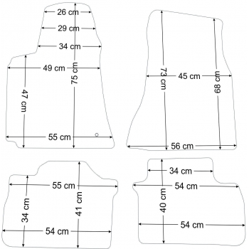 Chrysler 300C 2004-2010r. Dywaniki welurowe - SILVER - kolory do wyboru.