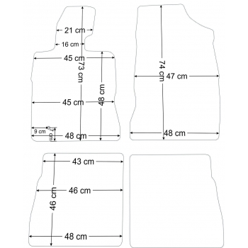 Chrysler PT Cruiser 2000-2010r. Dywaniki welurowe - SILVER - kolory do wyboru.