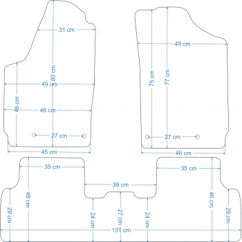 Citroen Berlingo 1996-2008r. / Peugeot Partner 1996-2008r.Czarne samochodowe dywaniki welurowe - Gold