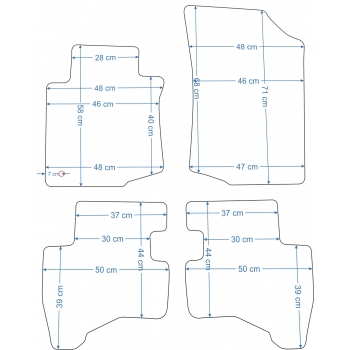 Citroen C1 2005-2014r. / Peugeot 107 2005-2014r. / Toyota Aygo 2005-2014r. Czarne samochodowe dywaniki welurowe - Gold