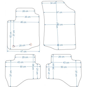 Dywaniki welurowe Peugeot 107 ECONOMY PS-8240
