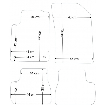 Citroen DS3 Cabrio 2013-2015r. Dywaniki welurowe - SILVER - kolory do wyboru.