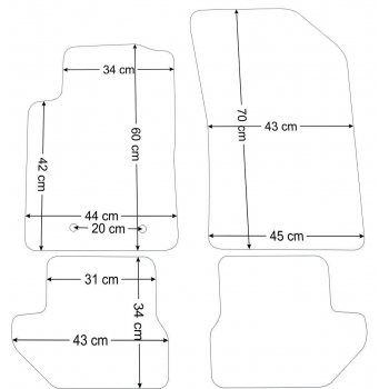 Citroen C3 Pluriel 2003-2010r. Czarne samochodowe dywaniki welurowe - Gold