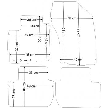 Citroen C4 Aircross od 2012r. / Mitsubishi ASX od 2010r. / Peugeot 4008 od 2012r. Czarne samochodowe dywaniki GOLD