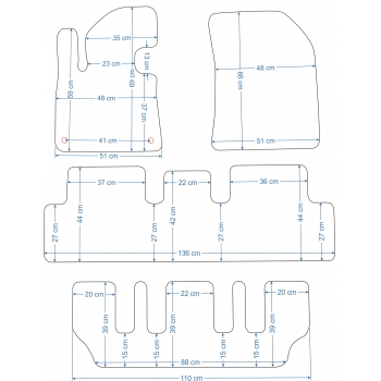 Dywaniki welurowe Citroen C4 Picasso II 7os 2013-2018r. / C4 Spacetourer od 2018r. Jakość PLATINUM
