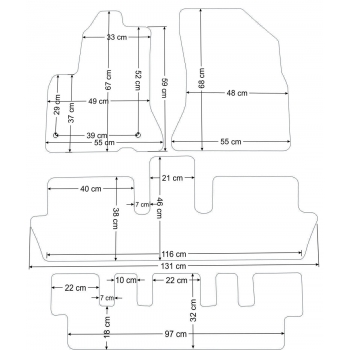 Citroen C4 (Grand) Picasso 7os. 2006-2013r Czarne samochodowe dywaniki Gold