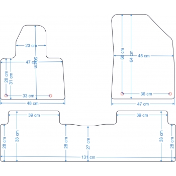 Citroen C5 2008-2017 r. Dywaniki Welurowe RZ - tył w całości