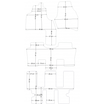 Dywaniki welurowe Citroen C8 2002-2014r. / Lancia Phedra 2002-2014r. (wersja-3rzędy) - Jakość PLATINUM