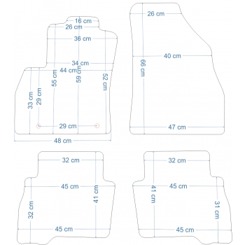 Citroen Nemo od 08r./ Fiat Fiorino od 08r./ Fiat Qubo od 08r./ Peugeot Bipper od 08r. Czarne samochodowe dywaniki welurowe Gold