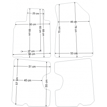 Dacia Sandero 2008-2012 r. Dywaniki Welurowe RZ