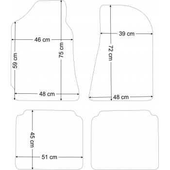 Fiat 125p 1979-1991r. / Polonez FSO 1971-2002r. Czarne samochodowe dywaniki welurowe Gold