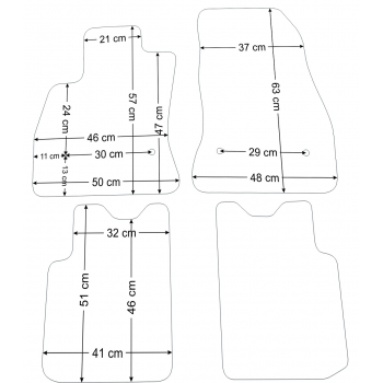 Dywaniki welurowe Fiat 500 07-13r. ECONOMY -1789