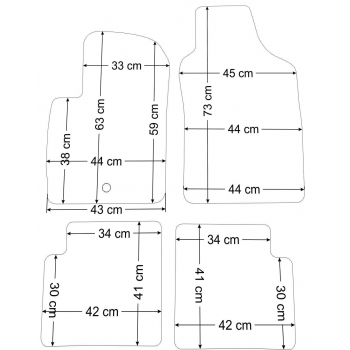 Fiat 500 2007-2013 r. Dywaniki Welurowe RZ