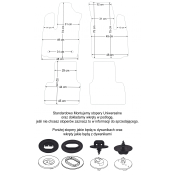 Fiat Doblo 2001-2010r. Dywaniki welurowe - ECONOMY - kolory do wyboru.