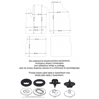 Fiat Panda 2003-2012r. Dywaniki welurowe - PLATINUM - kolory do wyboru.