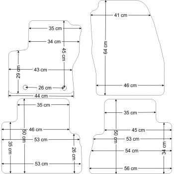 Ford C-Max 2010-2012r. Dywaniki welurowe Gold czarne