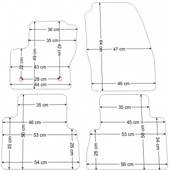 Ford C-Max 2012-2015r. Dywaniki welurowe - SILVER - kolory do wyboru.