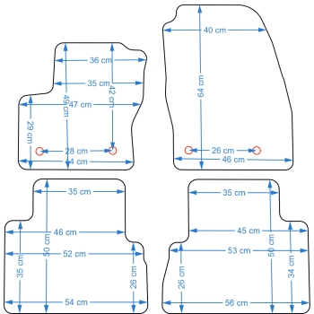 Ford C-Max FL 2019-2019r. / Grand C-Max FL 2015-2019r. Dywaniki Welurowe RZ