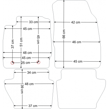 Ford Fiesta 2008-2011r Dywaniki welurowe Gold czarne