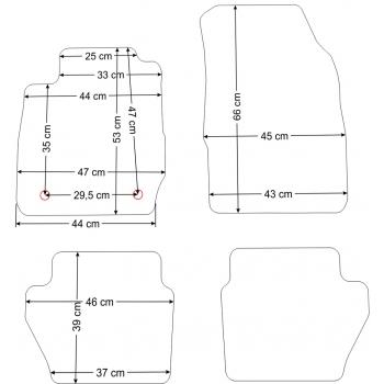 Ford Fiesta 2011-2017r Dywaniki welurowe Gold czarne