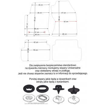 Ford Fiesta 2001-2005r. / Ford Fusion 2002-2005r. Dywaniki welurowe - PLATINUM - kolory do wyboru.