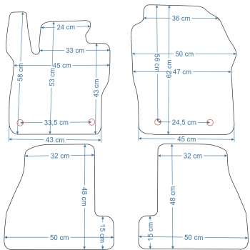 Ford Focus 2015-2018r. Dywaniki welurowe - SILVER - kolory do wyboru.